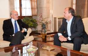 Baldomero Falcones se reúne con el presidente de Extremadura, José Antonio Monago