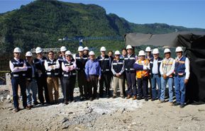 Baldomero Falcones visits the construction site of the Nuevo Necaxa-Tihuatlán toll road in Mexico