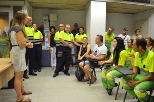 Recognition of FCC Environment employees in Barcelona for their performance, effort and cleaning work in the area affected by the attack