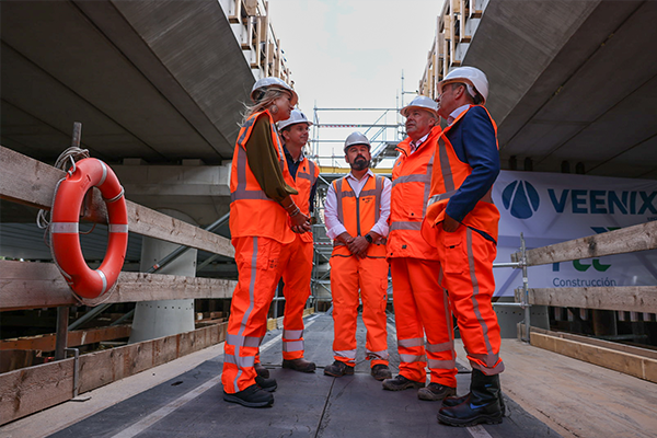 The Queen of the Netherlands visits the A9 motorway expansion project