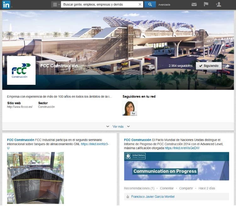 FCC Construcción en Linkedin