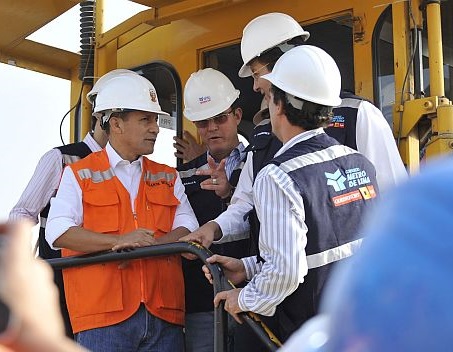 El presidente de la República del Perú visita las obras de la línea 2 del Metro de Lima