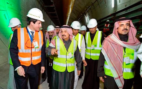 Prince Faisal pays visit to tunnel on line 5 of FCC-led Riyadh Metro project