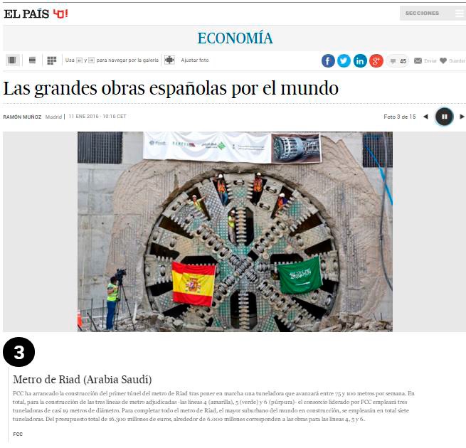 El País includes several FCC works among the greatest Spanish works implemented worldwide