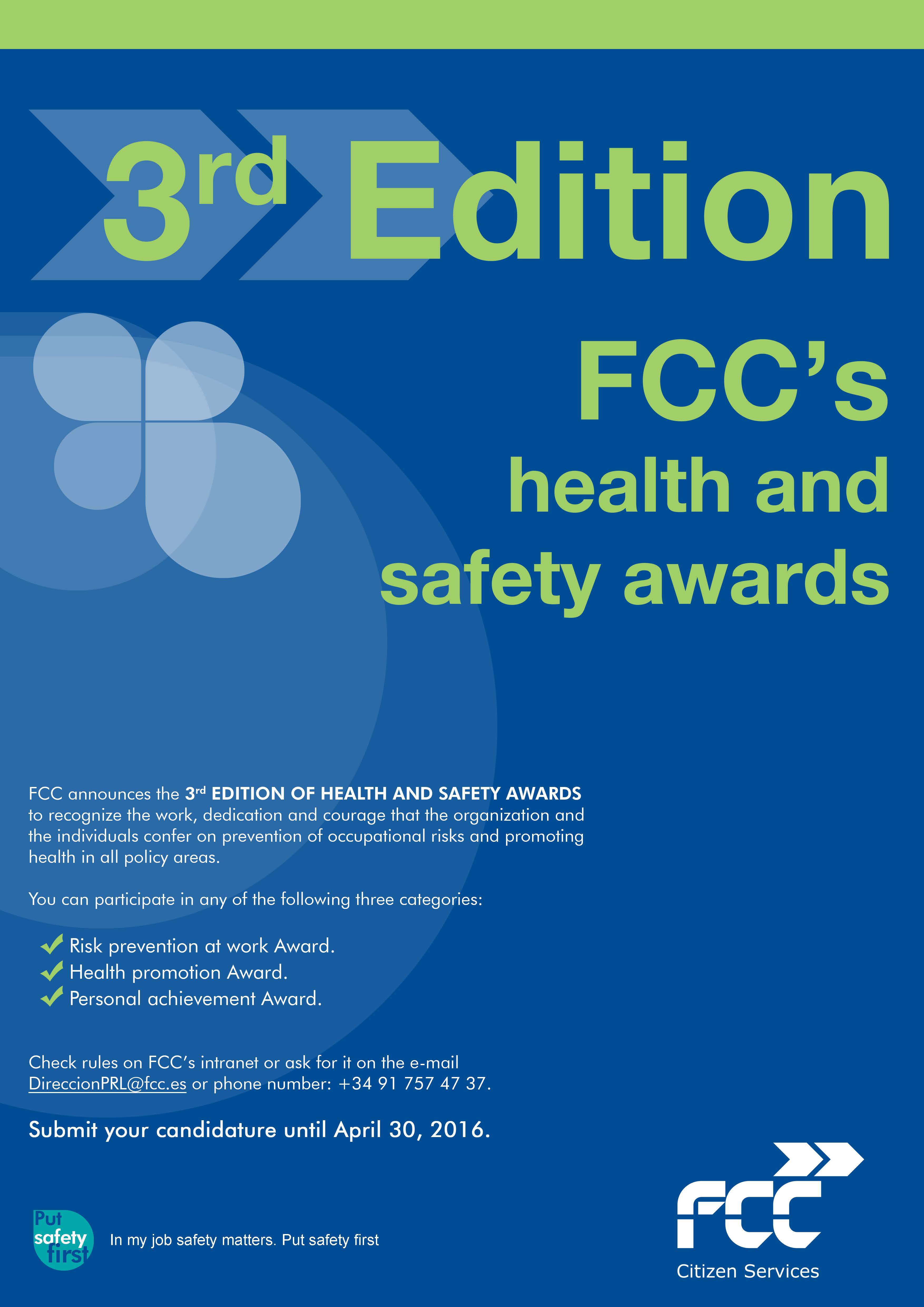 3rd Edition FCC´s health and safety awards