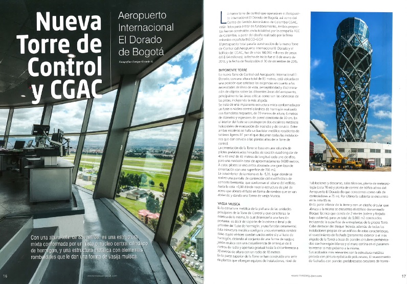 “Equipar” publishes an article about the new control tower at El Dorado International Airport in Bogota, Colombia, built by FCC